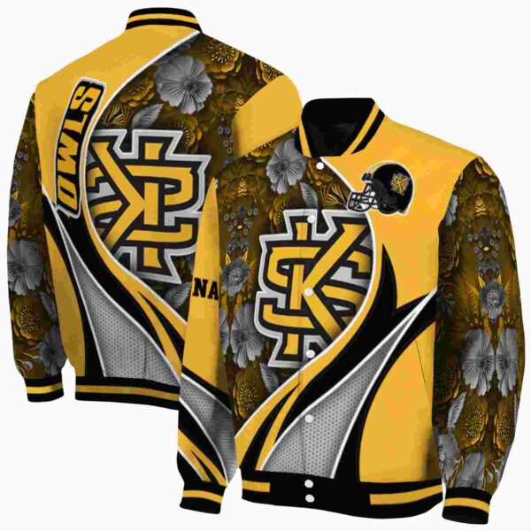 custom kennesaw state owls floral print gold jacket fashion forward jacketwow
