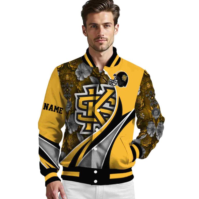 custom kennesaw state owls floral print gold jacket high quality jacketwow