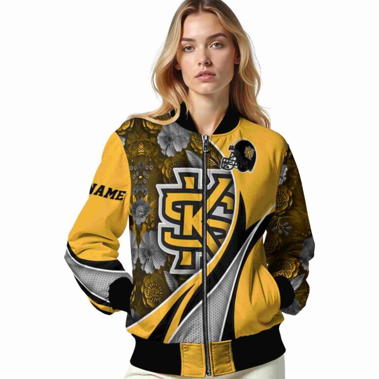 custom kennesaw state owls floral print gold jacket latest model jacketwow