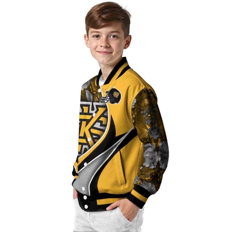 custom kennesaw state owls floral print gold jacket trendy jacketwow