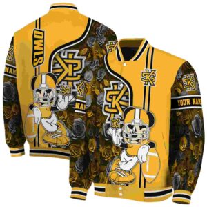 custom kennesaw state owls rose mickey gold jacket fashion forward jacketwow