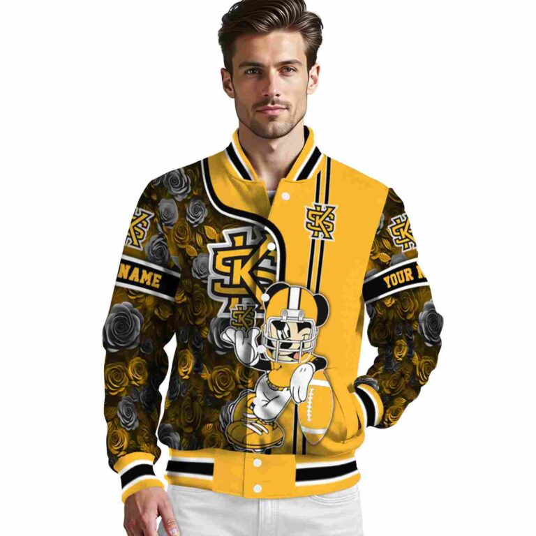 custom kennesaw state owls rose mickey gold jacket high quality jacketwow