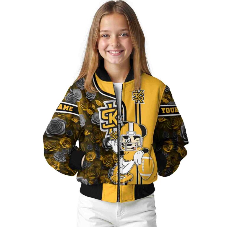 custom kennesaw state owls rose mickey gold jacket top rated jacketwow