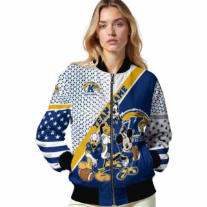 custom kent state golden flashes mickey donald goofy navy blue white jacket latest model jacketwow