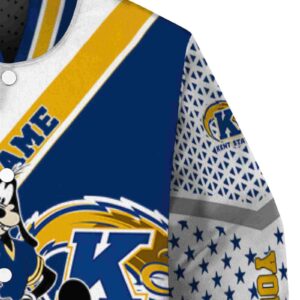 custom kent state golden flashes mickey donald goofy navy blue white jacket premium grade jacketwow