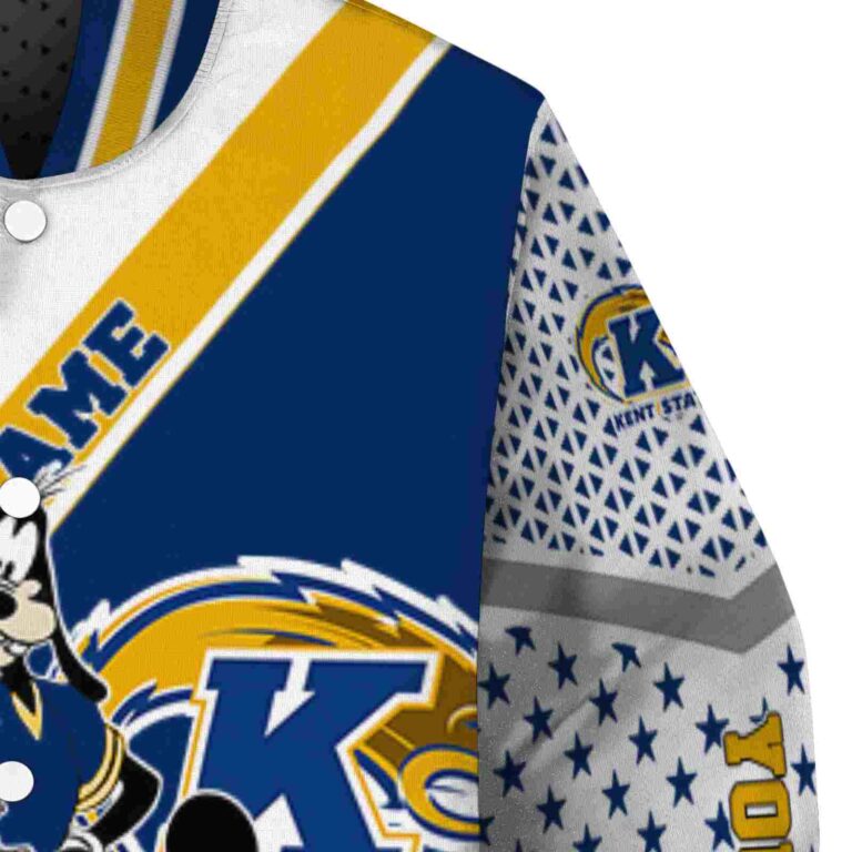 custom kent state golden flashes mickey donald goofy navy blue white jacket premium grade jacketwow