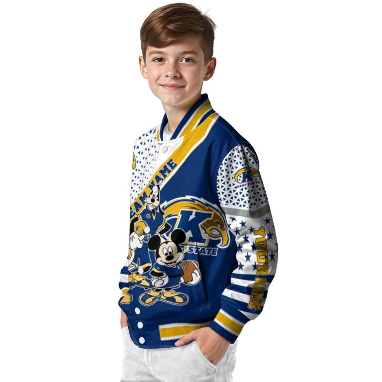 custom kent state golden flashes mickey donald goofy navy blue white jacket trendy jacketwow