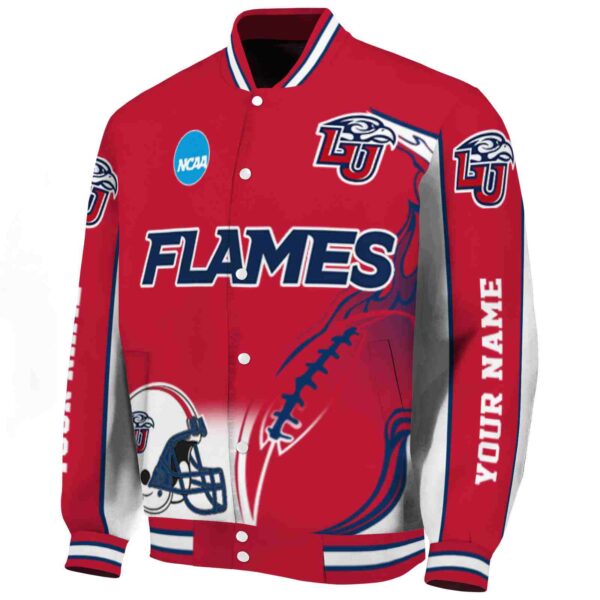 custom liberty flames flaming football red white jacket best selling jacketwow