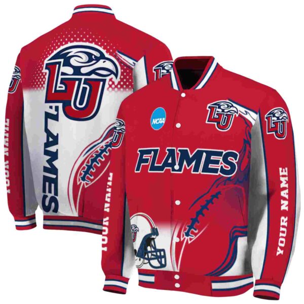 custom liberty flames flaming football red white jacket fashion forward jacketwow