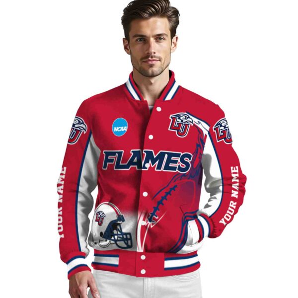 custom liberty flames flaming football red white jacket high quality jacketwow