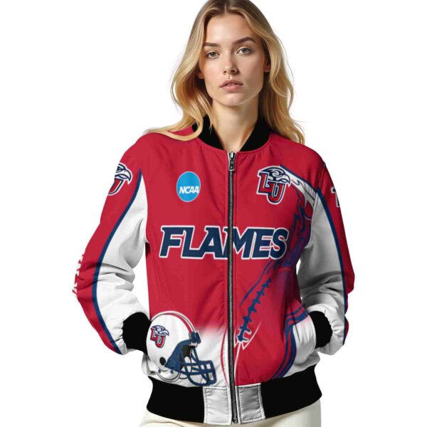 custom liberty flames flaming football red white jacket latest model jacketwow