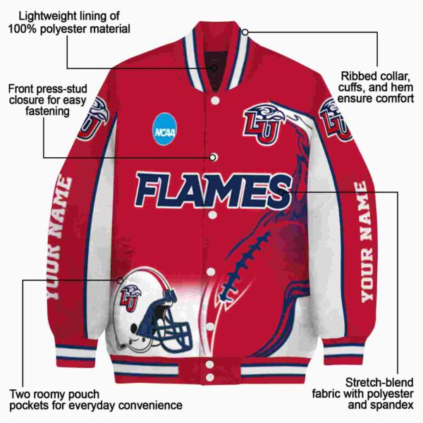 custom liberty flames flaming football red white jacket new arrival jacketwow