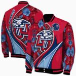 custom liberty flames floral print red jacket best selling jacketwow