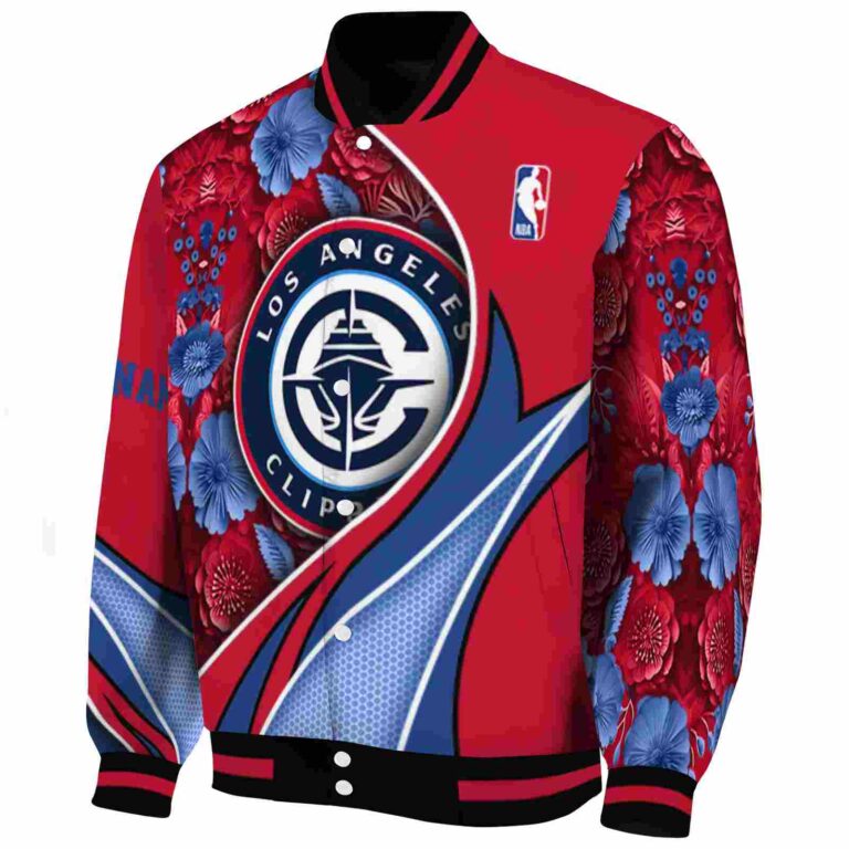 custom los angeles clippers floral print red jacket best selling jacketwow
