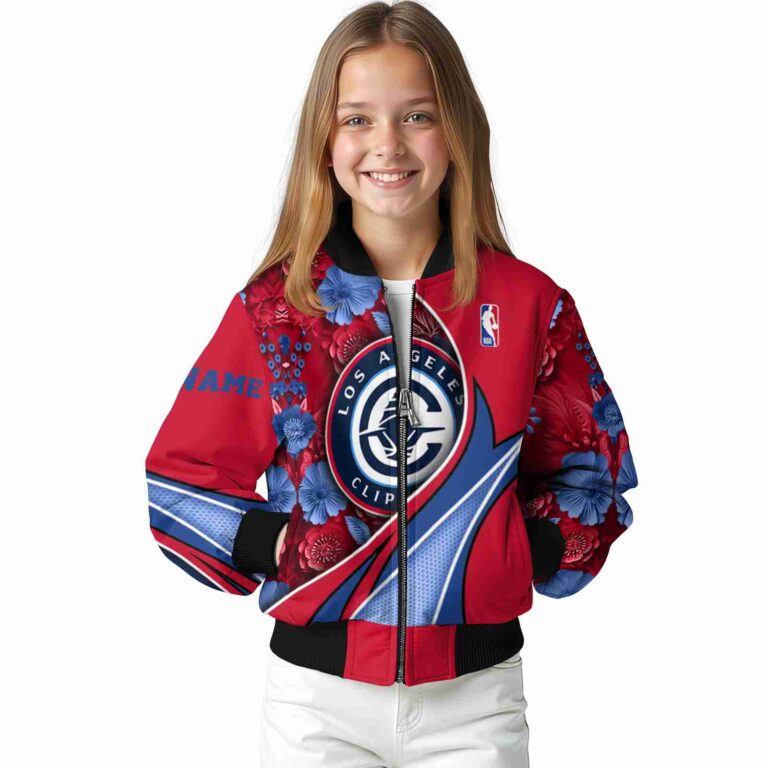 custom los angeles clippers floral print red jacket top rated jacketwow