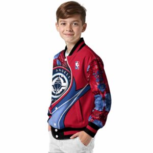 custom los angeles clippers floral print red jacket trendy jacketwow