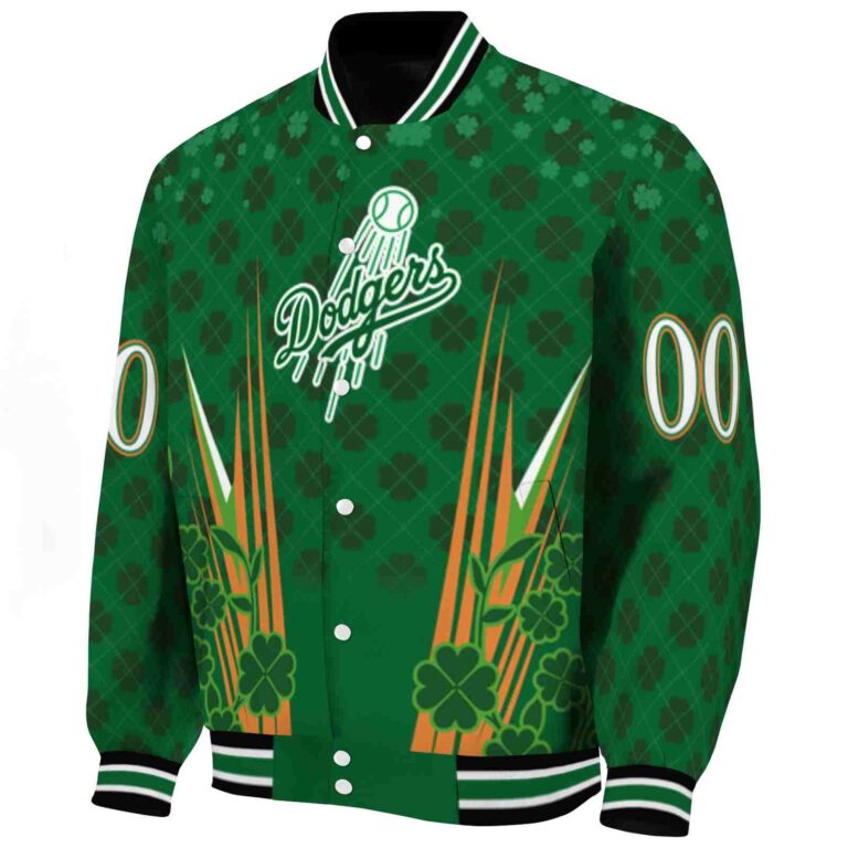 custom los angeles dodgers shamrock pattern green jacket best selling jacketwow
