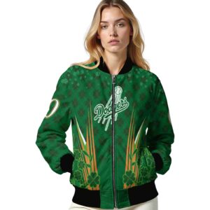 custom los angeles dodgers shamrock pattern green jacket latest model jacketwow
