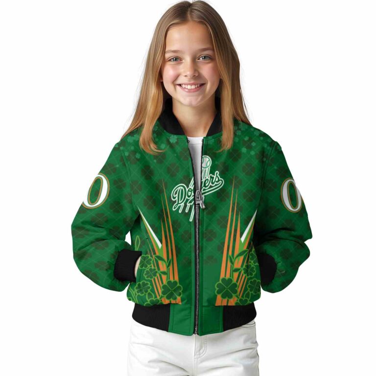 custom los angeles dodgers shamrock pattern green jacket top rated jacketwow