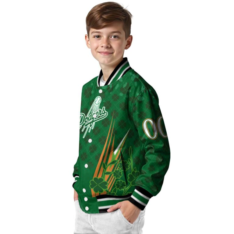 custom los angeles dodgers shamrock pattern green jacket trendy jacketwow