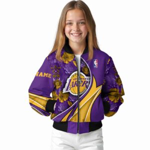 custom los angeles lakers floral print purple jacket top rated jacketwow