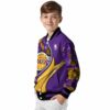 custom los angeles lakers floral print purple jacket trendy jacketwow