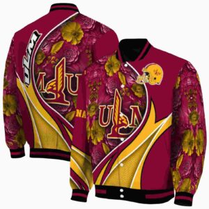 custom louisiana monroe warhawks floral print red jacket fashion forward jacketwow