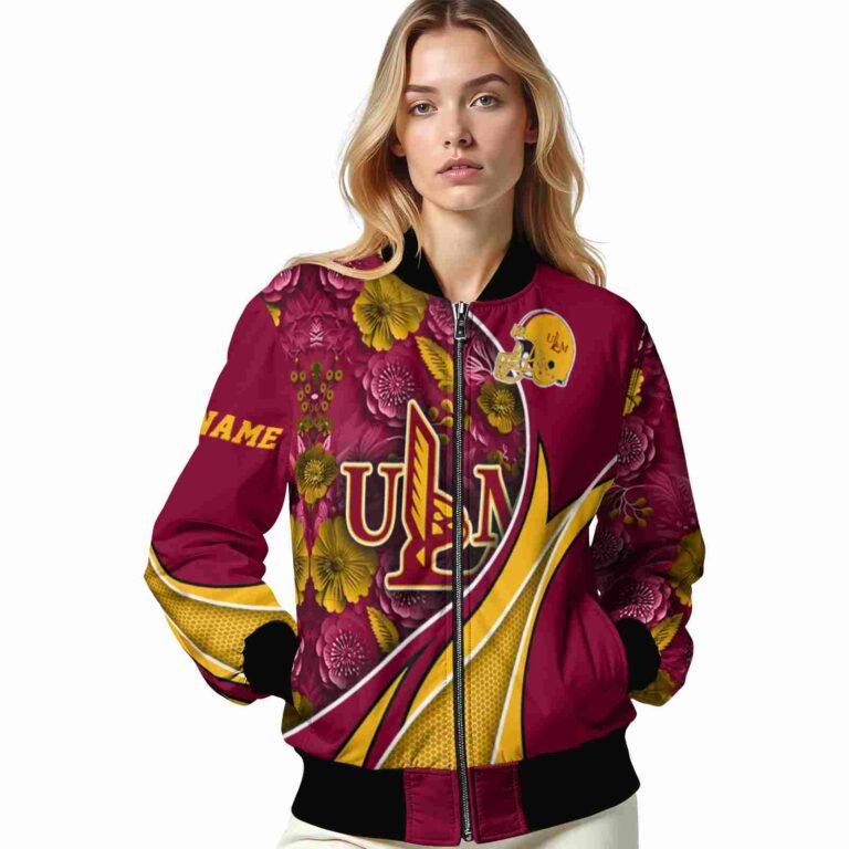 custom louisiana monroe warhawks floral print red jacket latest model jacketwow