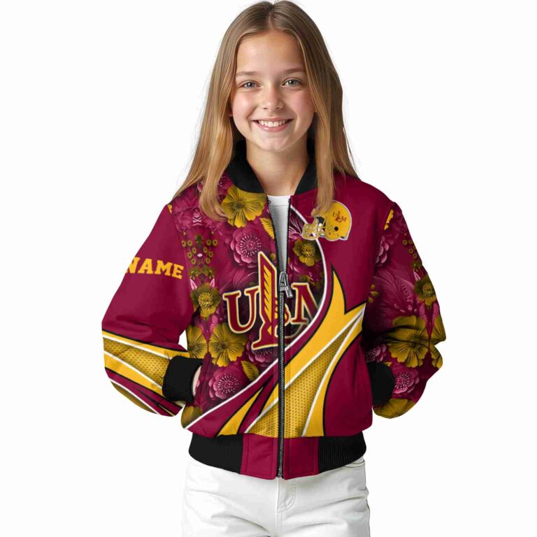 custom louisiana monroe warhawks floral print red jacket top rated jacketwow
