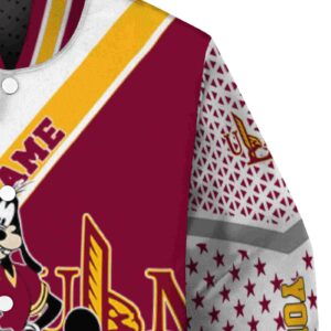 custom louisiana monroe warhawks mickey donald goofy red white jacket premium grade jacketwow