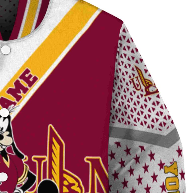 custom louisiana monroe warhawks mickey donald goofy red white jacket premium grade jacketwow