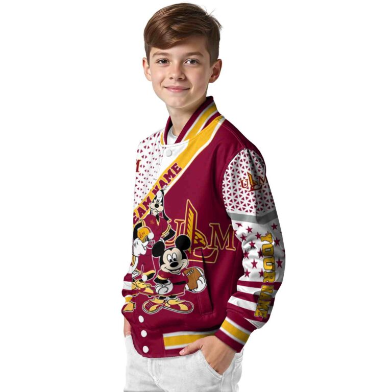 custom louisiana monroe warhawks mickey donald goofy red white jacket trendy jacketwow