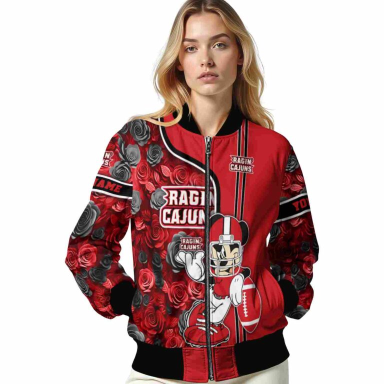 custom louisiana ragin cajuns rose mickey red jacket latest model jacketwow