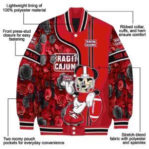 custom louisiana ragin cajuns rose mickey red jacket new arrival jacketwow