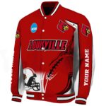 custom louisville cardinals flaming football red white jacket best selling jacketwow