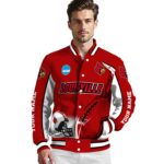 custom louisville cardinals flaming football red white jacket best selling jacketwow