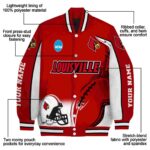 custom louisville cardinals flaming football red white jacket best selling jacketwow