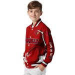 custom louisville cardinals flaming football red white jacket best selling jacketwow