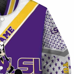 custom lsu tigers mickey donald goofy purple white jacket premium grade jacketwow