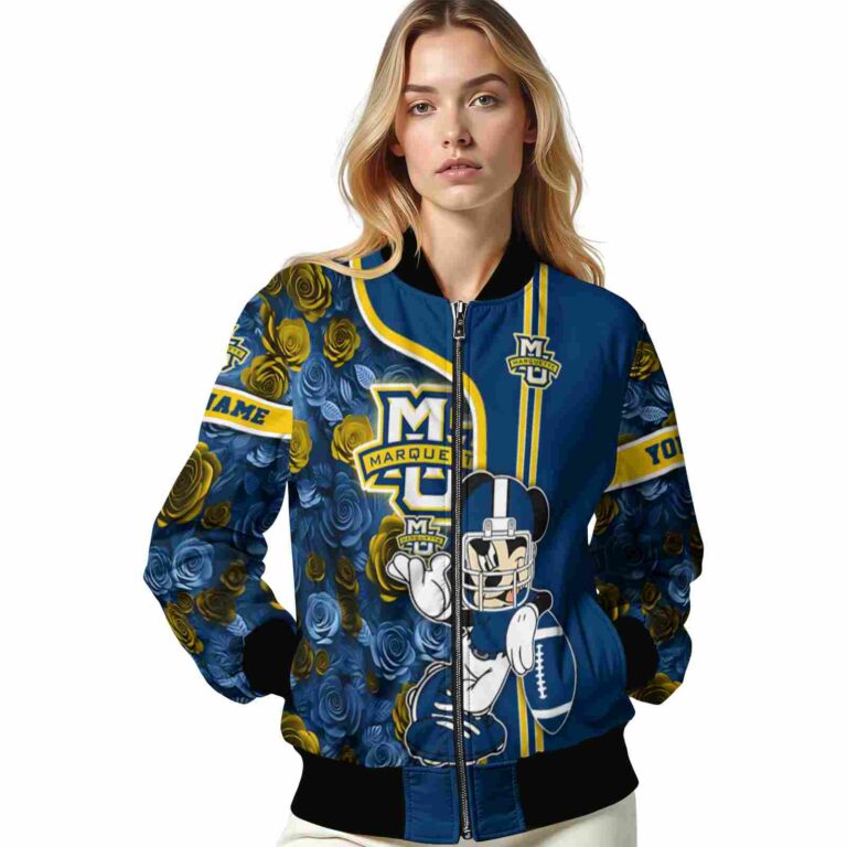 custom marquette golden eagles rose mickey blue jacket latest model jacketwow