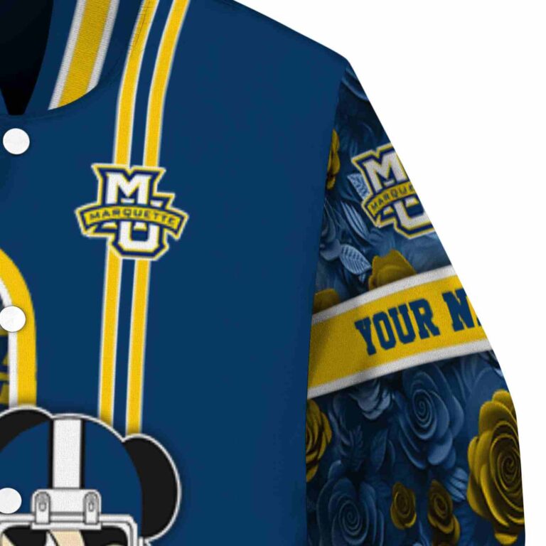 custom marquette golden eagles rose mickey blue jacket premium grade jacketwow