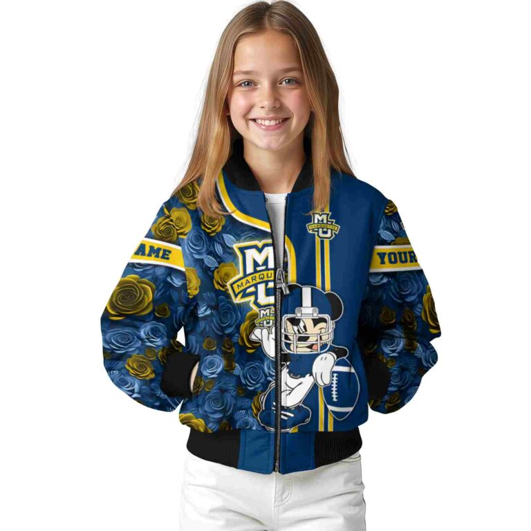 custom marquette golden eagles rose mickey blue jacket top rated jacketwow