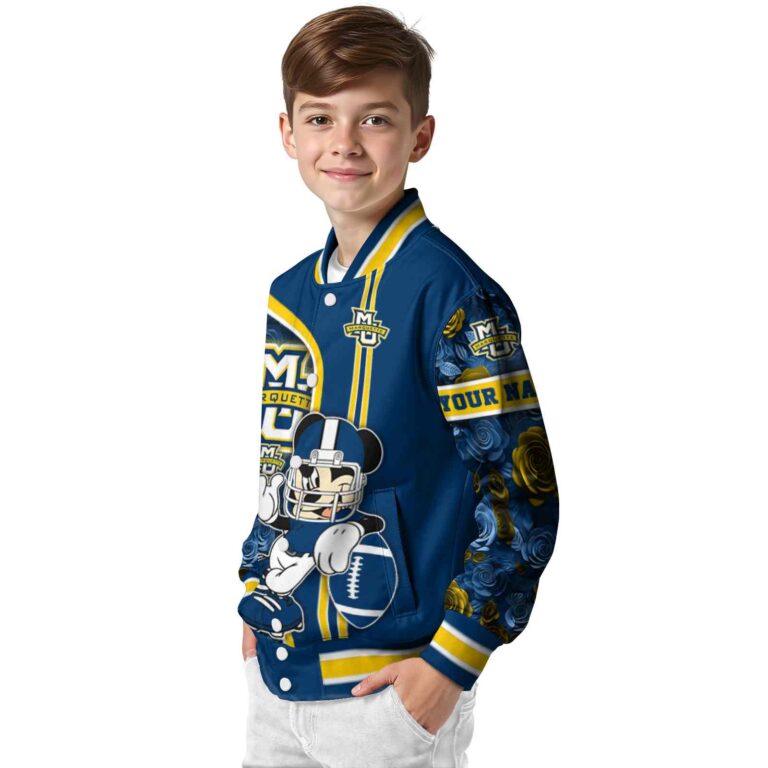 custom marquette golden eagles rose mickey blue jacket trendy jacketwow