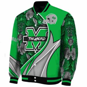 custom marshall thundering herd floral print green jacket best selling jacketwow
