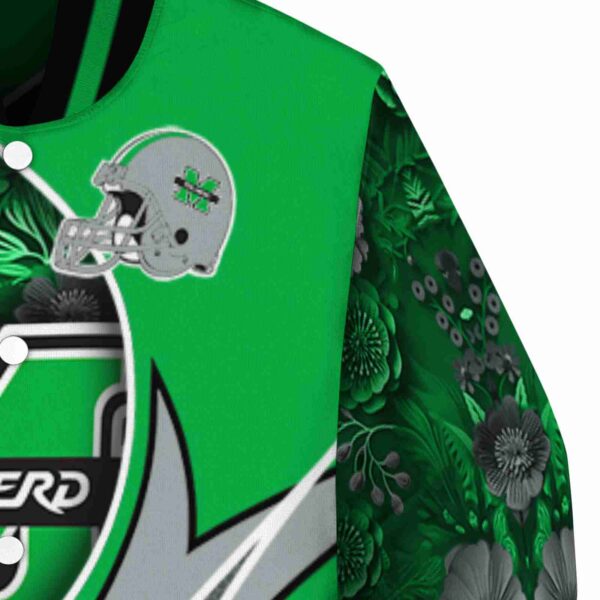custom marshall thundering herd floral print green jacket premium grade jacketwow
