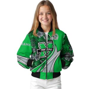custom marshall thundering herd floral print green jacket top rated jacketwow