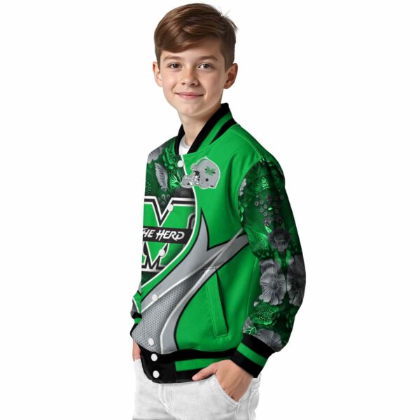 custom marshall thundering herd floral print green jacket trendy jacketwow