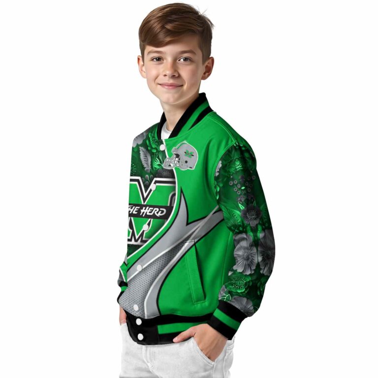 custom marshall thundering herd floral print green jacket trendy jacketwow