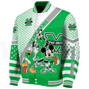 custom marshall thundering herd mickey donald goofy green white jacket best selling jacketwow
