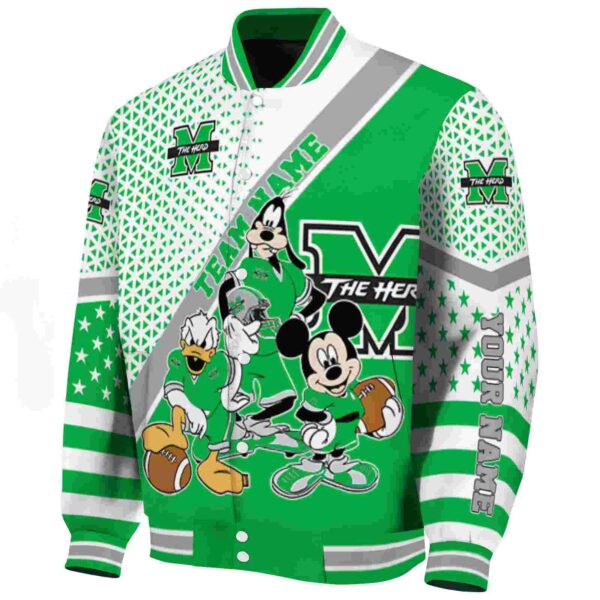 custom marshall thundering herd mickey donald goofy green white jacket best selling jacketwow